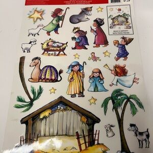 Nativity Scene Window Clings Christmas  IMPACT,inc. 2015 Impact NEW Vintage